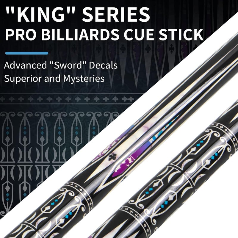 lotmusic Premium Pool Stick with Carbon Fiber Telescopic Cue Stick Extension,58'' Professional Pool Cue Stick Set with Black Leather Carry Bag & Billiards Accessories. - Image 2